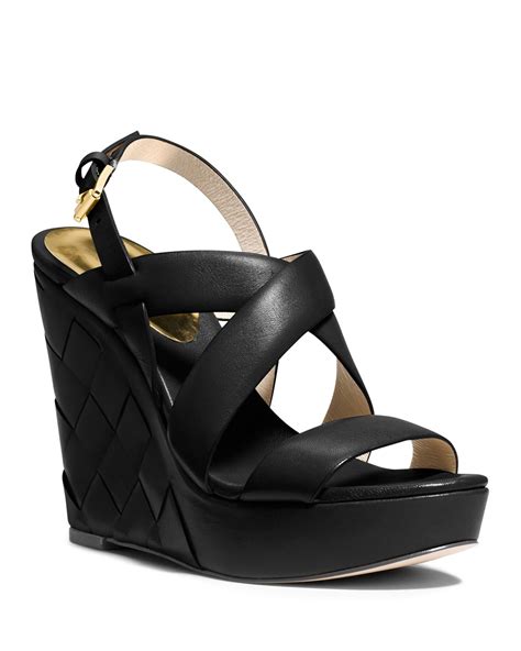 michael kors sandle wedges sale black|Michael Kors wedge sandals women.